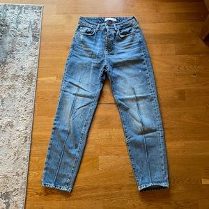 Zara straight leg jeans with line detail down legs.